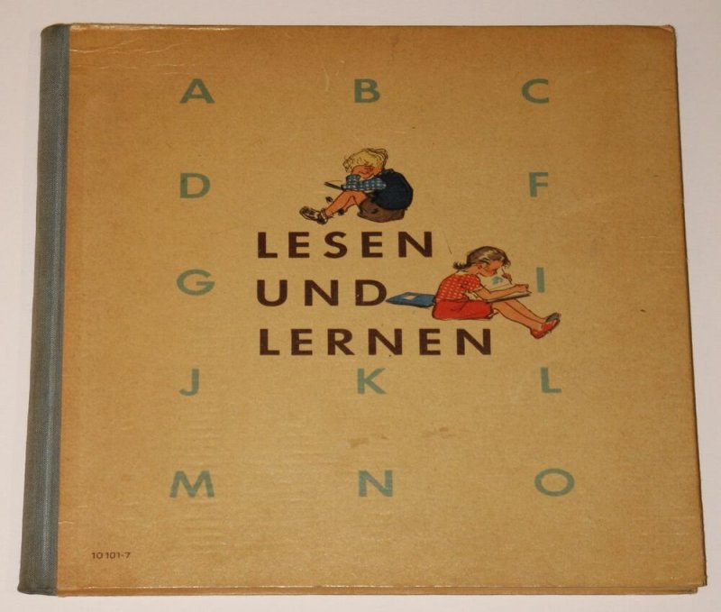 elsős ABC olvasókönyv német Lesen und Lernen 1955 olvasás és tanulás ritka Bp. 12. ker.