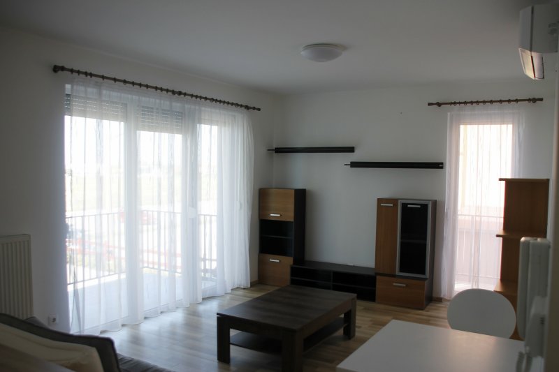 Kecskeméten a Boróka lakóparkban  kiadó 1.emeleti 55 nm-es 1 szobás + nappalis, erkélyes lakás.