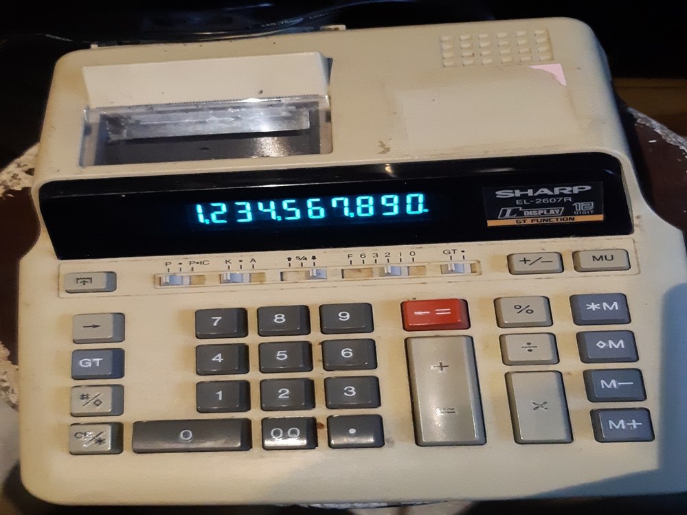 SHARP EL-2607R irodai számológép működő