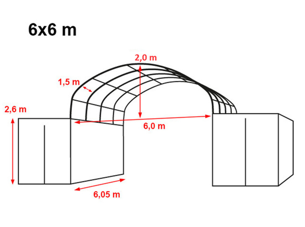Konténer fedés 6x6m - 720g/m2 PVC / Tűzálló