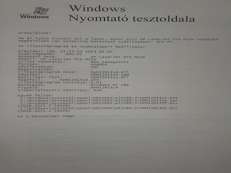 HP LaserJet Pro M12W Wi-Fi lézernyomtató működő