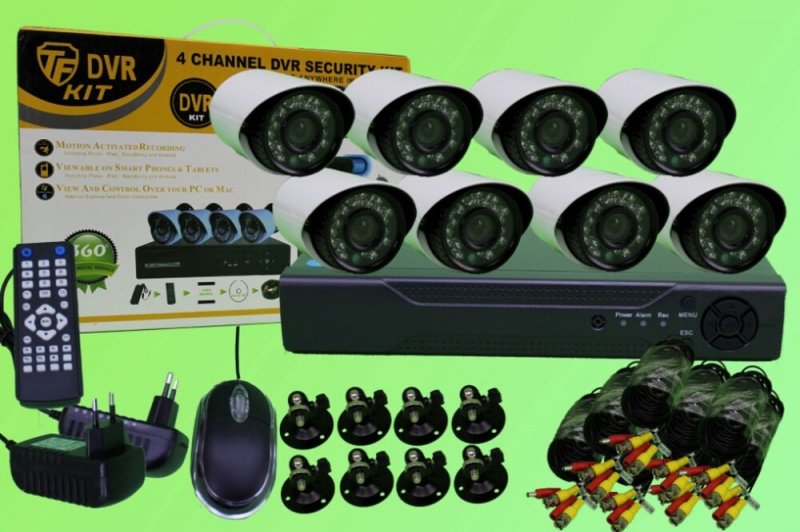 DVR H.264 8 kamerás Online éjjellátó térfigyelő kamera rendszer 320GB ÚJ