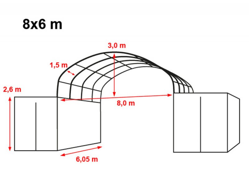 Konténer fedés 8x6m - 720g/m2 PVC / Tűzálló