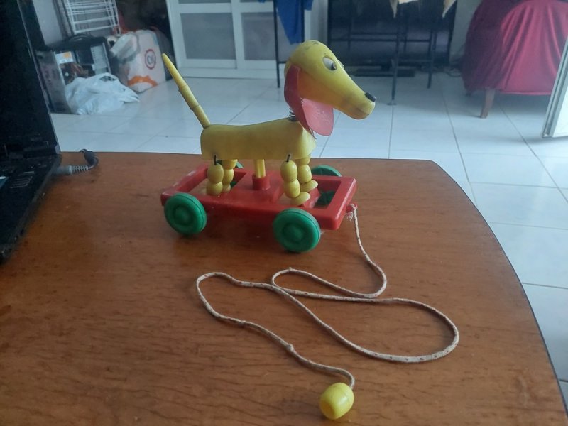 Retro ritka gurulós kutya játék