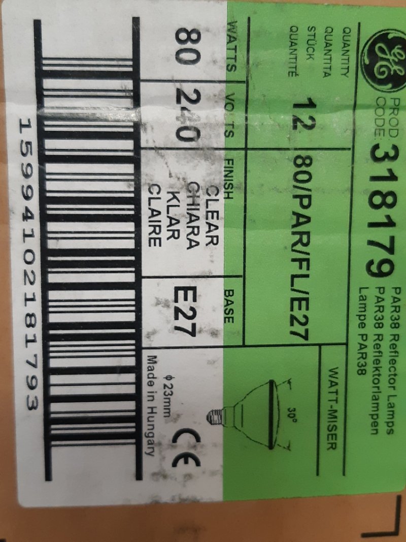 General Electric reflektor lámpa 80/PAR/FL/E27 flood izzó