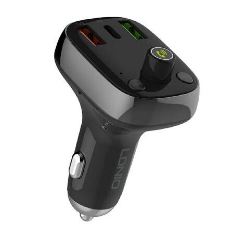 FM transmitter LDNIO C704Q with Bluetooth, 2x USB + USB-C, microSD / TF (black)