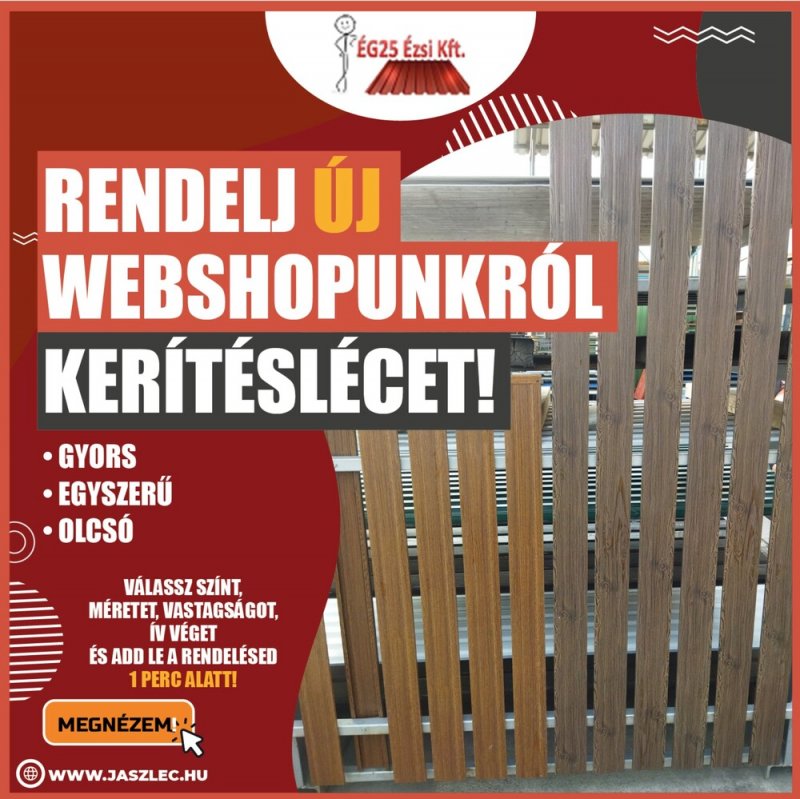 Rendelj most kerítéslécet új webshopunkról