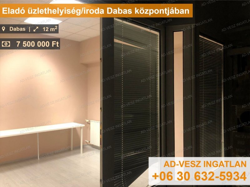 Eladó üzlethelyiség/iroda Dabas központjában