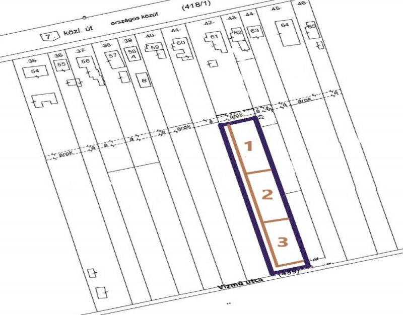 Zamárdi belterületi telekhányad 788m2 18,9m Ft (part: 600m)