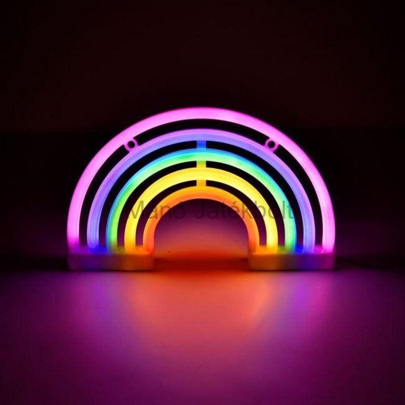 LED Neon színes szivárvány lámpa USB 30x18cm
