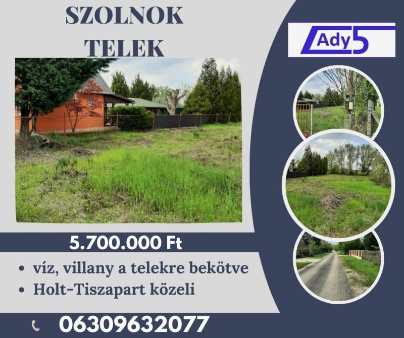 Hoklt-Tisza melletti telek eladó