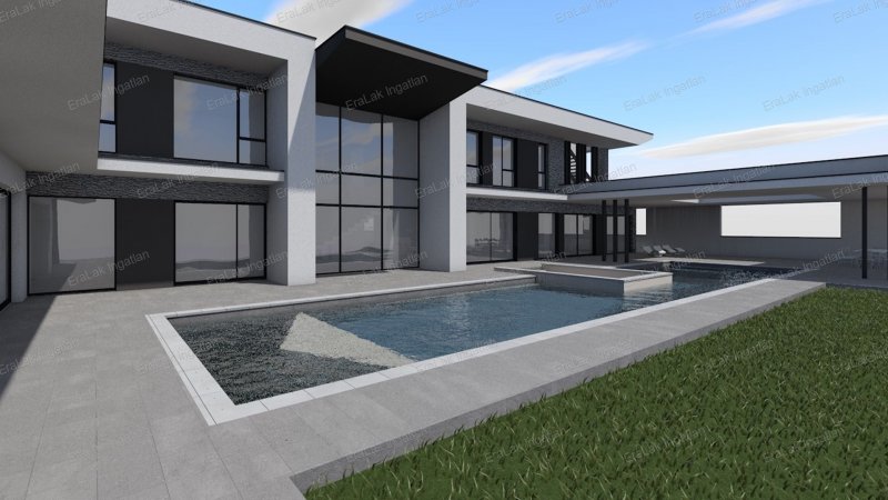 Eladó Panorámás 1115 m2  Luxusvilla Szerkezetkész Állapotban – Győrságon