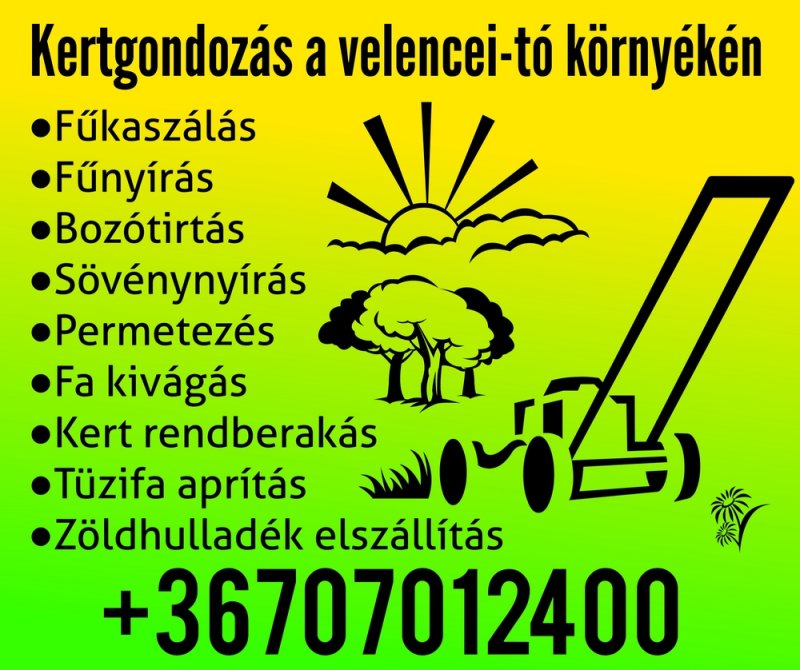 Fűkaszálás/Fűnyírás/Kertrendezés