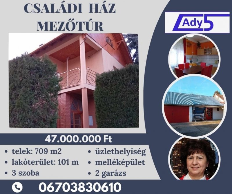 Mezőtúron eladó kétgenerációs családi ház, melléképületekkel, üzlethelyiséggel !