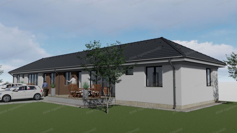 Lakitelek, központhoz közel, 892m2-es telken most épülő iker ház, 82,5m2 (x2) családi ház eladó.