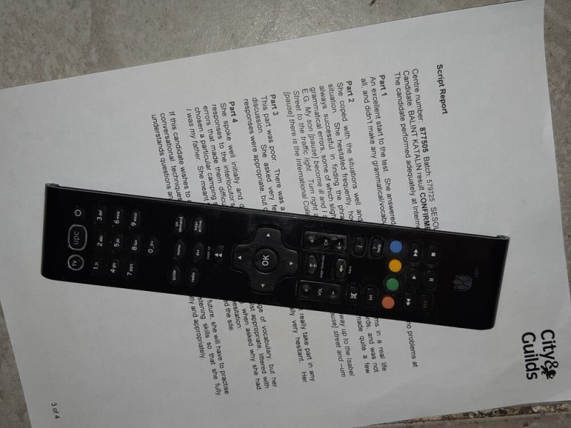 UPC RC2094501/B Mediabox gyári távirányító működő