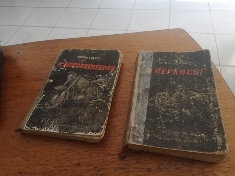 Ternai Zoltán könyvek A motorkerékpár,A gépkocsi.