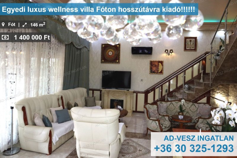 Egyedi luxus wellness villa  Fóton hosszútávra kiadó!!!!!!