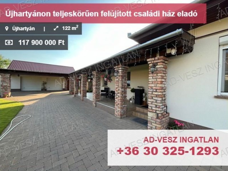 Újhartyánon teljeskörűen felújított családi ház eladó