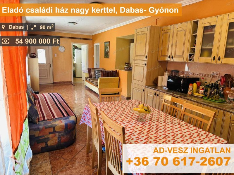 Eladó családi ház nagy kerttel Dabas-Gyónon