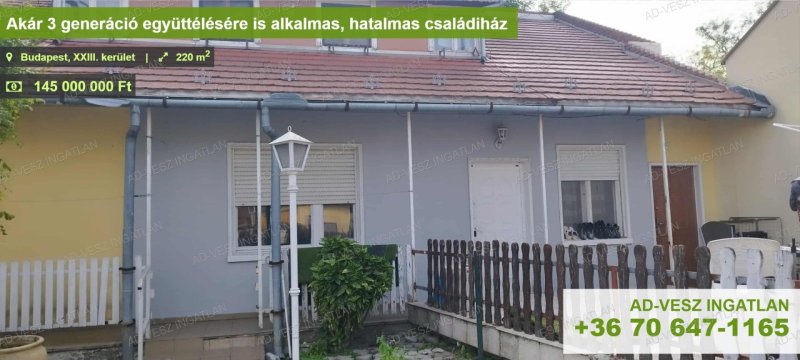 Akár 3generáció együttélésére is alkalmas, hatalmas családiház