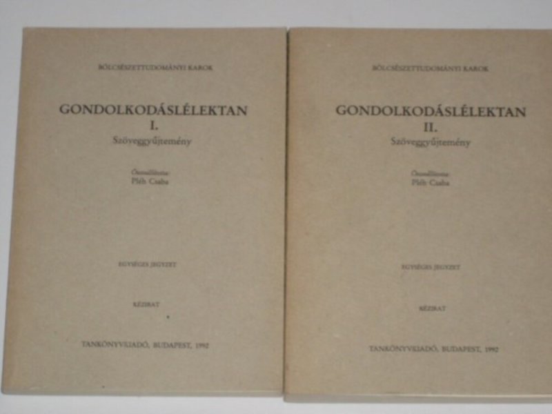 Pléh Gondolkodáslélektan I. - II. Szöveggyűjtemény