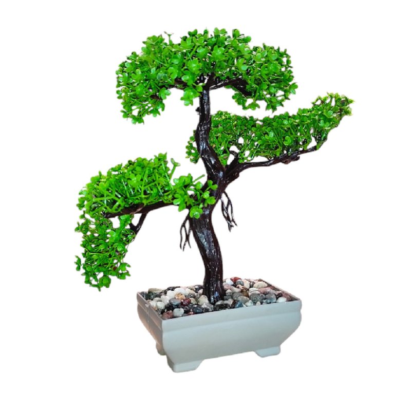Élethű műanyag Bonsai fa – 22 cm, elegáns asztali dekoráció