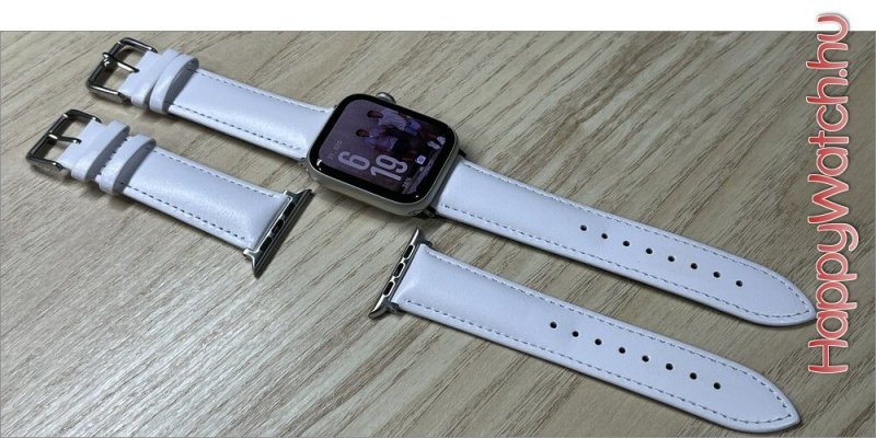 Apple Watch fehér bőr óraszíj