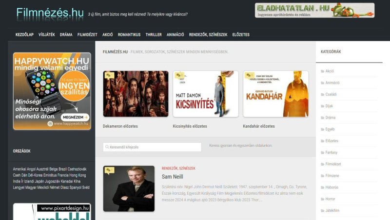 Eladó komplett weboldal – filmnezes.hu
