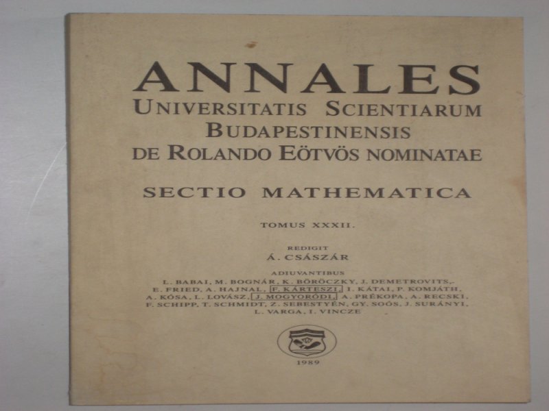 Császár Annales Universitatis Scientiarum Budapestinensis de Rolando