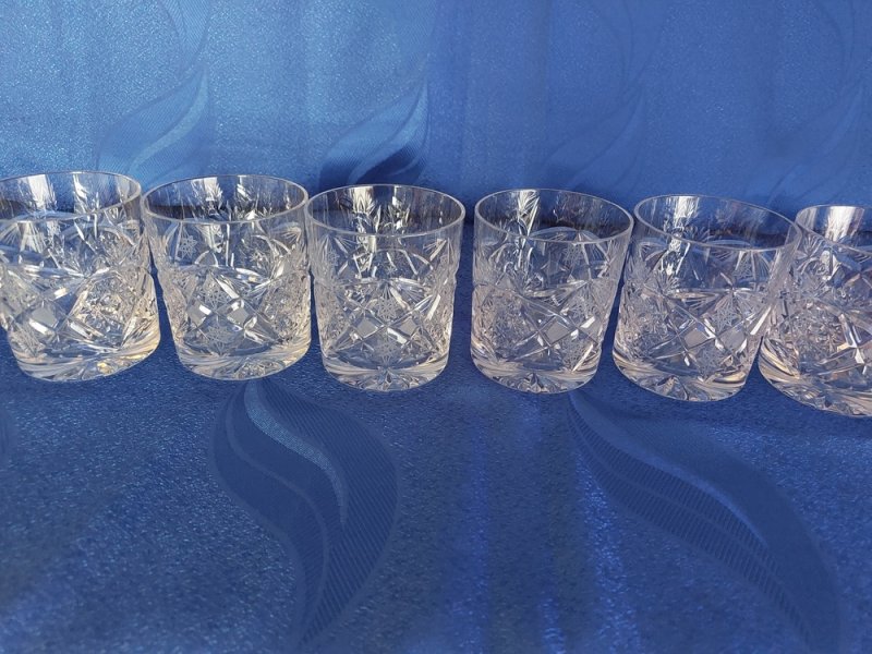 Ólomkristály Whiskys pohár 6 db. Szép állapotban