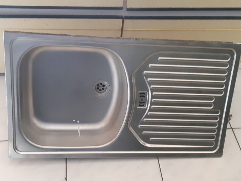 1 medencés inox mosogatótálca csepegtetővel 44x78x14cm
