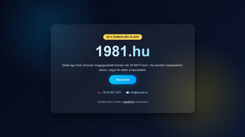 Eladó az 1981.hu domain – Prémium magyar domain név, csak 30.000 Ft