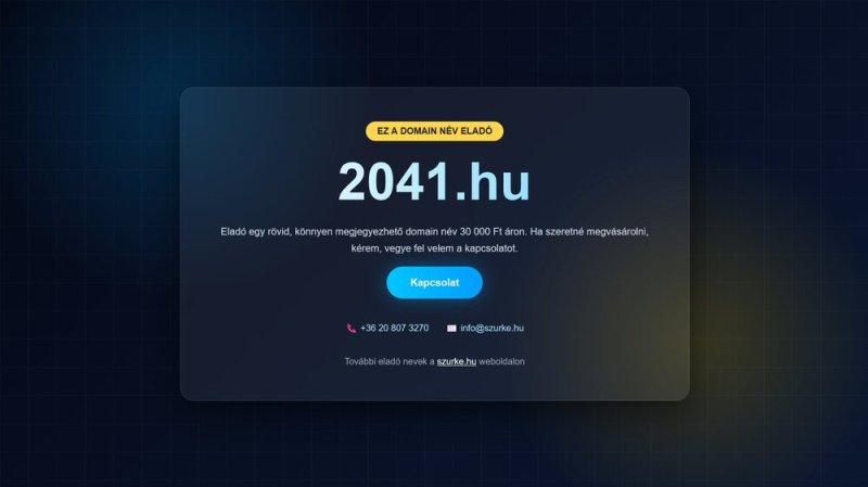 Eladó a 2041.hu domain név – 30 000 Ft