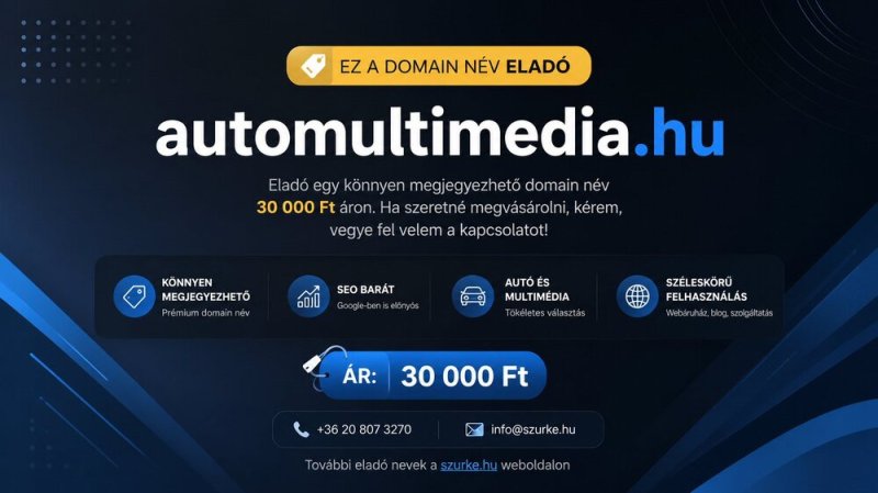 Eladó automultimedia.hu domain név – 30 000 Ft