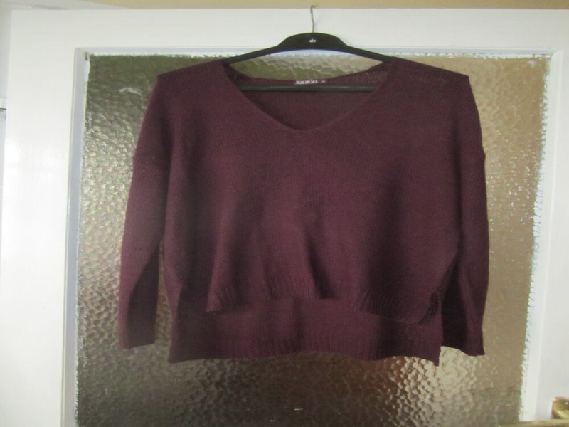 40-es lila kötött pulóver