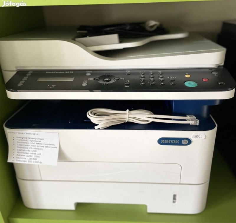 Újszerű Xerox Work Centre 3215 nyomtató. 1 év garanciával