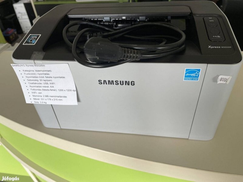 Samsung Xpress M2026W nyomtató. 1 év garanciával.