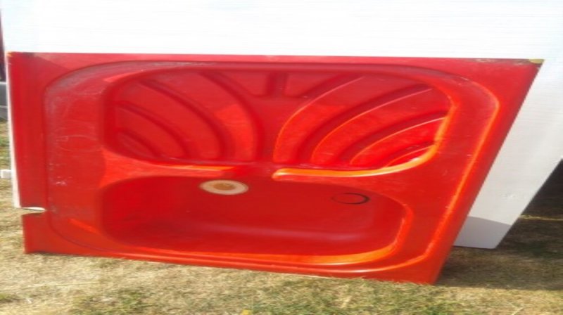 Piros üvegszálas, műanyag mosogató 60x90cm
