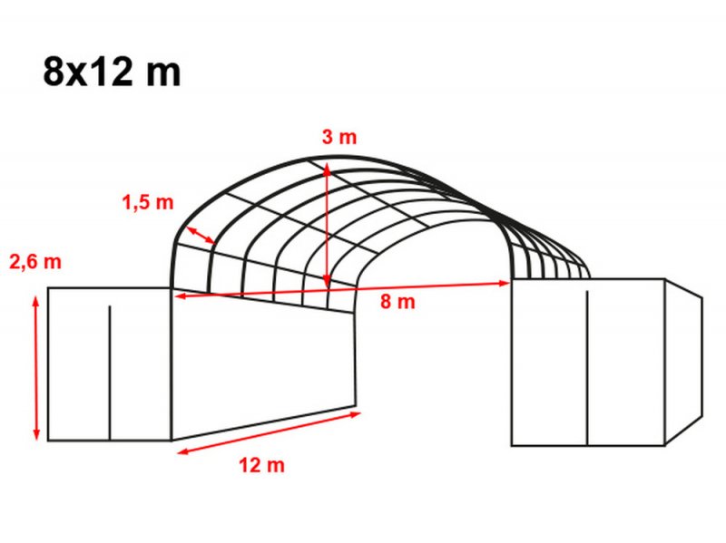 Konténer fedés 8x12m - 720g/m2 PVC / Tűzálló