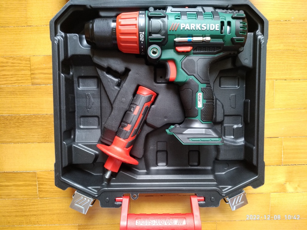 Parkside 20 V-os Lithium-ion akkus fúrókalapács fúró csavarozó új 45 Nm nyomaték akku + töltő nélkül