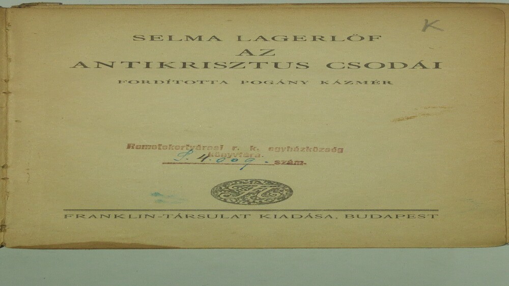 Selma Lagerlöf Az antikrisztus csodái