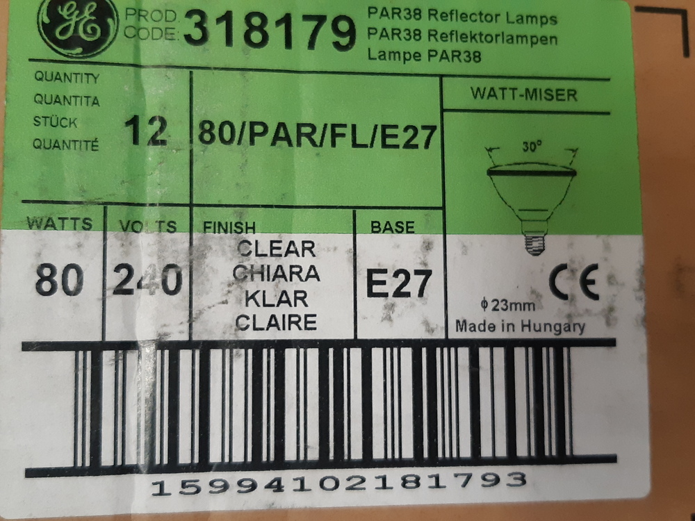 General Electric reflektor lámpa 80/PAR/FL/E27 flood izzó
