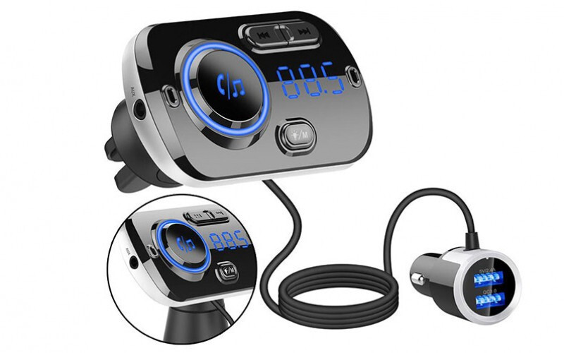 PREMI Bluetooth FM Transmitter 5.0 kihangosító autóskészlet 2 USB portos gyorstöltéssel QC3.0 + 5V /