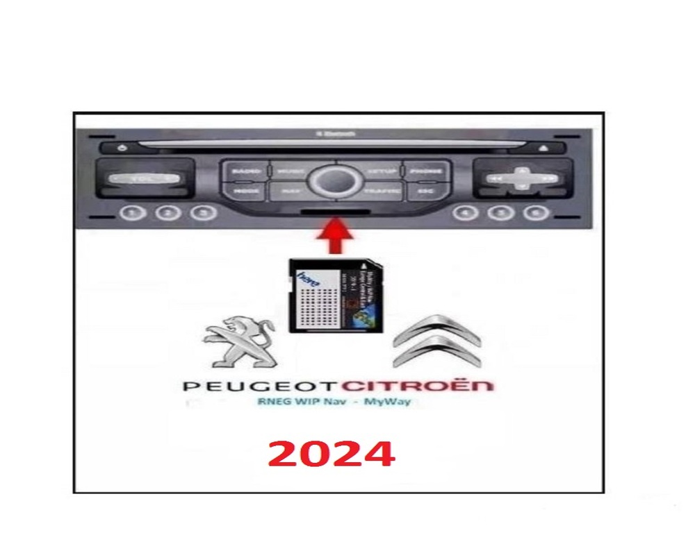 Citroen , Peugeot SD kártyás navi 2024-es EU térkép + fix radarok
