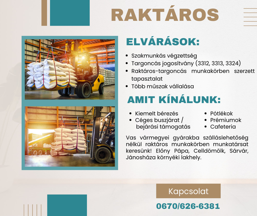 Targoncás/Raktáros CELLDÖMÖLK
