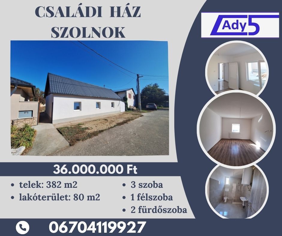 Szolnokon családi ház eladó