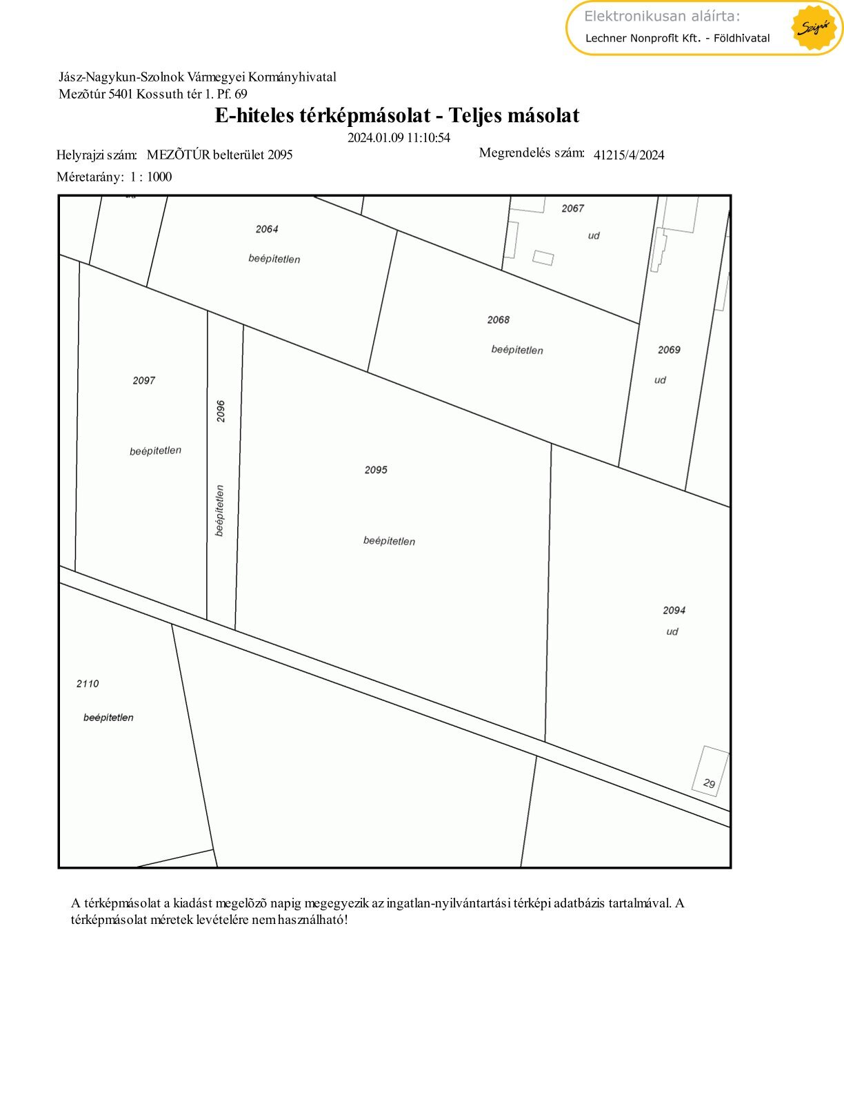 Jász-Nagykun-Szolnok Vármegye, Mezőtúr építési telek
