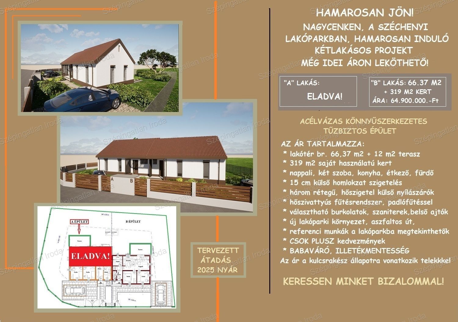 MODERN IKERHÁZFÉL A+ ENERGETIKAI MINŐSÍTÉSSEL!