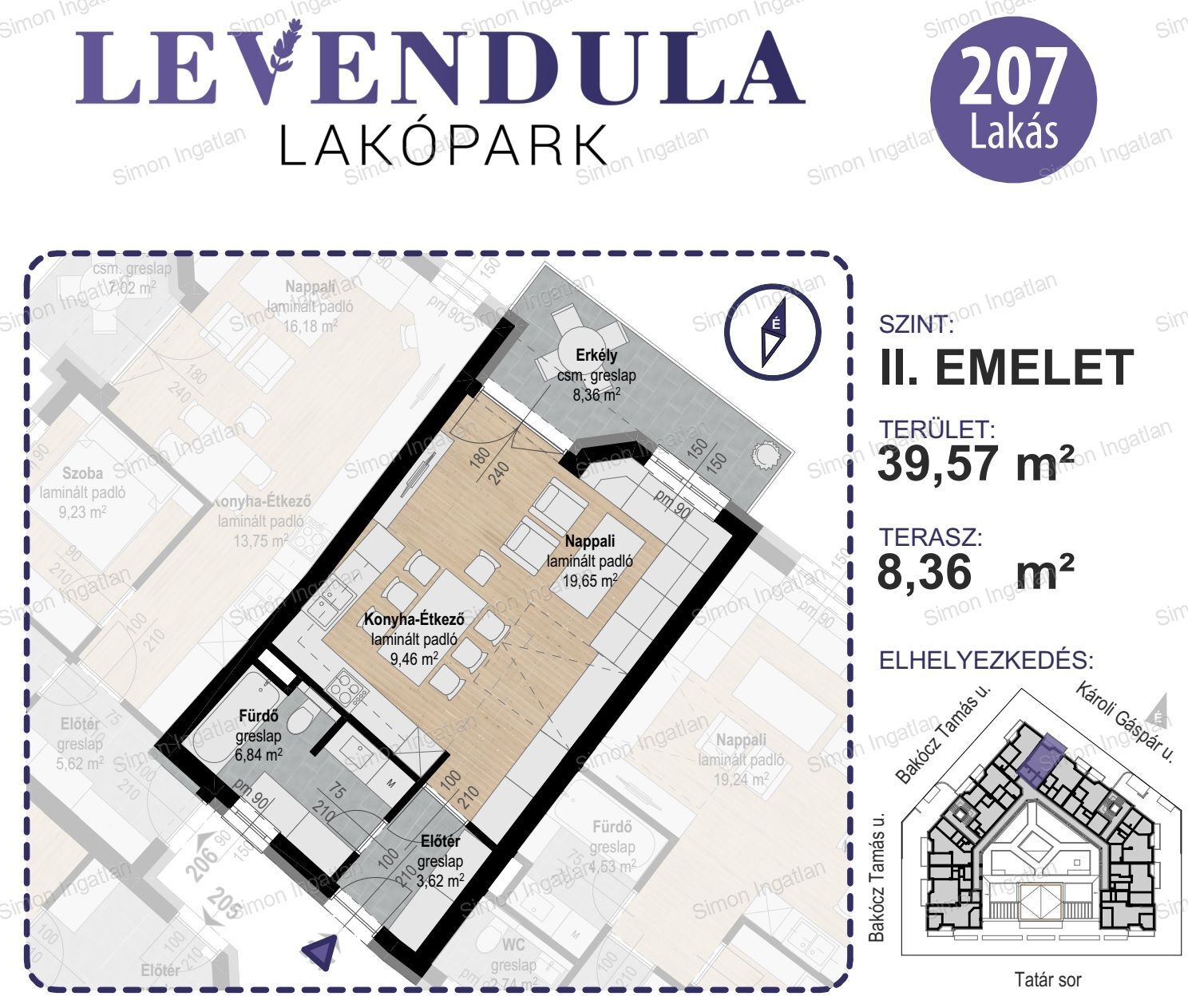 Levendula lakópark - 2. emelet 207 lakás